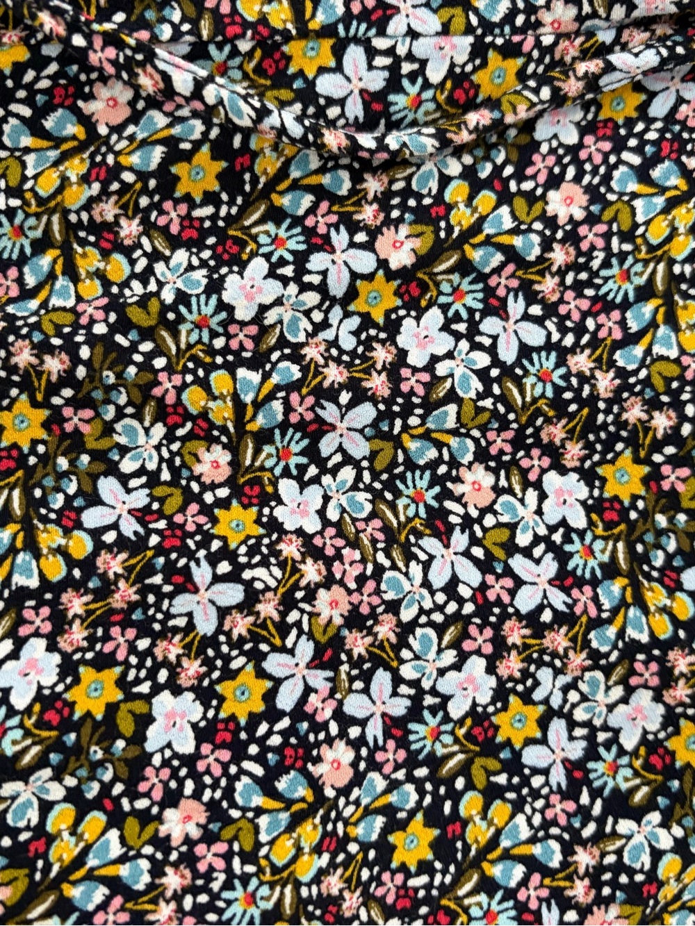 LOFT Floral Print Pull-On Pants - Black Multi